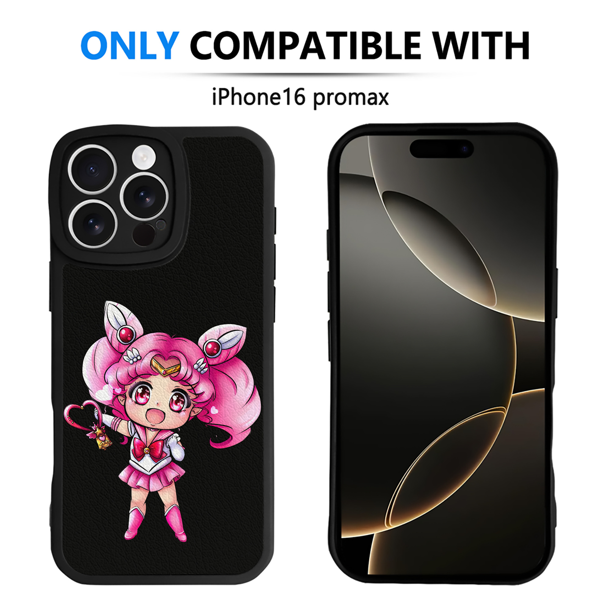 （画像用） 美少女戦士セーラームーン ちびうさ Sailor Moon Chibiusa Tsukino Usagi Small Lady Serenity 【iPhone 16シリーズ対応】シリコンスマホケース（レザー調） 材質：シリコン